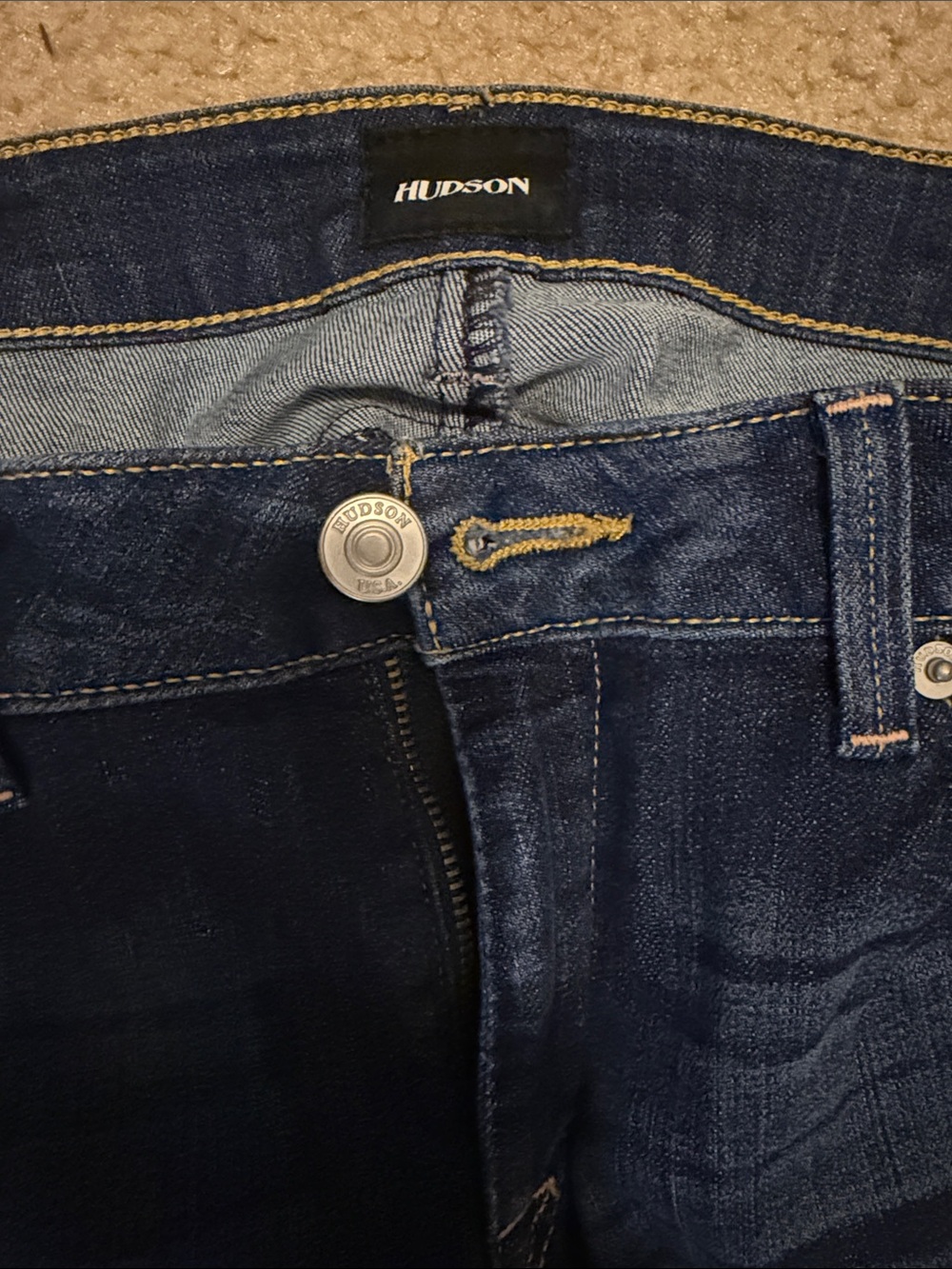 Hudson Jeans Dark Blue Distressed Boyfriend Jeans - Picture 2 of 4